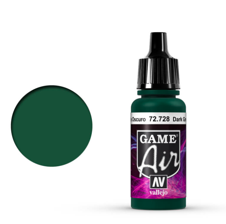 Vallejo Game Air Dark Green 72.728 - ciemna zielona farba akrylowa 17ml do aerografu do malowania figurek i miniatur fantasy - Vallejo