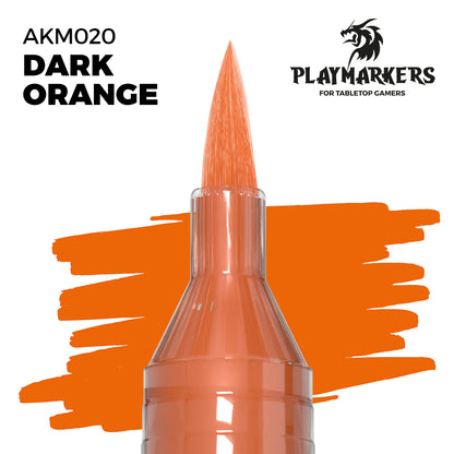 Dark Orange AKM020 AK Interactive Playmarker końcówka pędzelkowa z próbką koloru - głęboki nasycony pomarańcz marker akrylowy do malowania ognia i rdzy figurek tabletop - AK Interactive
