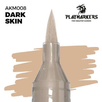 Dark Skin AKM008 AK Interactive Playmarker końcówka pędzelkowa z próbką koloru - beżowy marker akrylowy do malowania skóry figurek tabletop - AK Interactive
