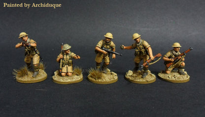 Desert Rats 1940-1943 Bolt Action Perry Miniatures – 5 pomalowanych figurek sekcja oficer i strzelcy 28mm
