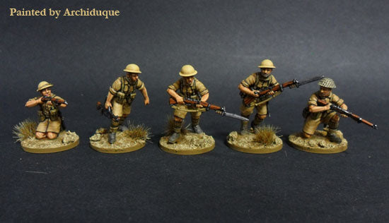 Desert Rats 1940-1943 Bolt Action Perry Miniatures – 5 pomalowanych figurek sekcja z Bren i Lee-Enfield 28mm

