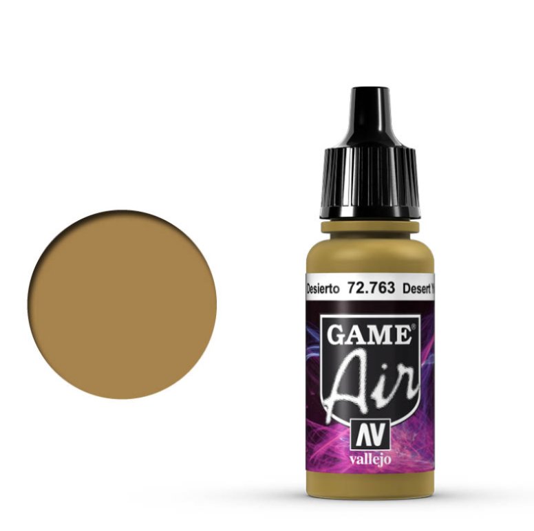 Vallejo Game Air Desert Yellow 72.763 - ciepła żółto-piaskowa farba akrylowa 17ml do aerografu do malowania pustynnych elementów i figurek fantasy - Vallejo