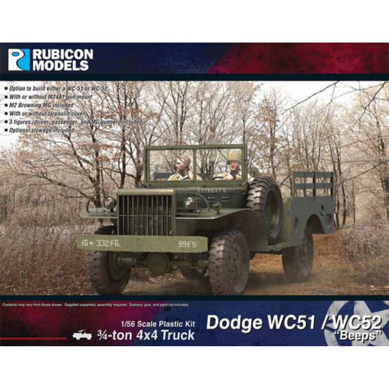 Dodge WC51 / WC52 Beeps – Rubicon Models 280101, pudełko, skala 1:56, Bolt Action WWII