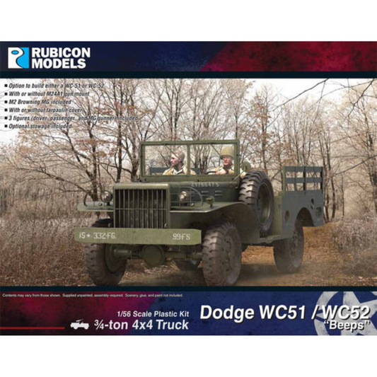 Dodge WC51 / WC52 Beeps – Rubicon Models 280101, pudełko, skala 1:56, Bolt Action WWII