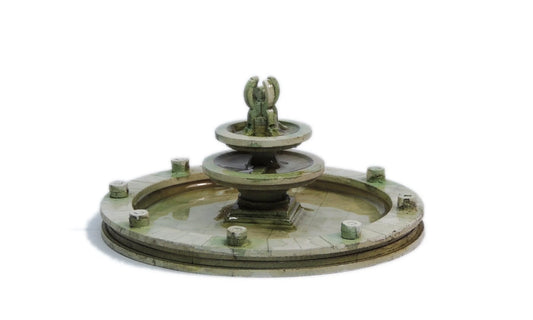 Fountain Set T023 28mm MDF - Zestaw Fontann - duża fontanna pomalowana widok z boku Sarissa Precision
