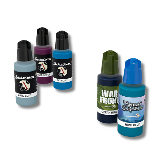 Cold Environment SEN-007 zawartość zestawu - Arctic Blue, Sunset Purple, Sky Blue, Ocean Blue, Hiril Blue - Scale 75