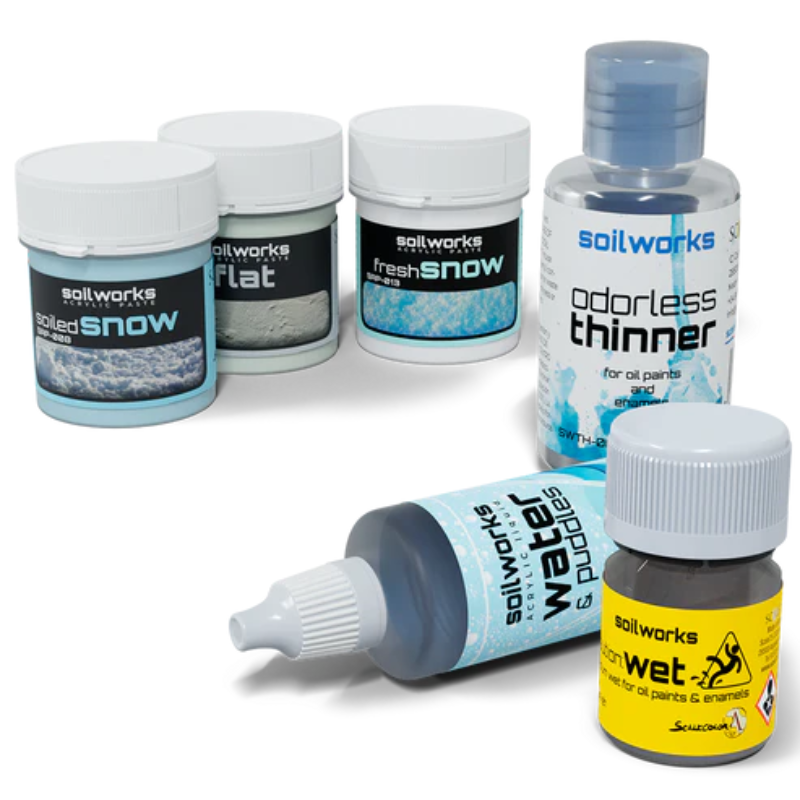 Cold Environment SEN-007 zawartość zestawu - Soiled Snow, Flat, Fresh Snow, Odorless Thinner, Water Puddles, Wet - Scale 75