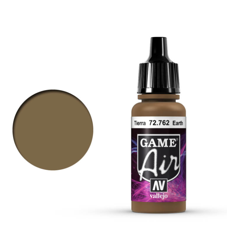 Vallejo Game Air Earth 72.762 - ciemna ziemisto-brązowa farba akrylowa 17ml do aerografu do malowania terenu i figurek fantasy - Vallejo