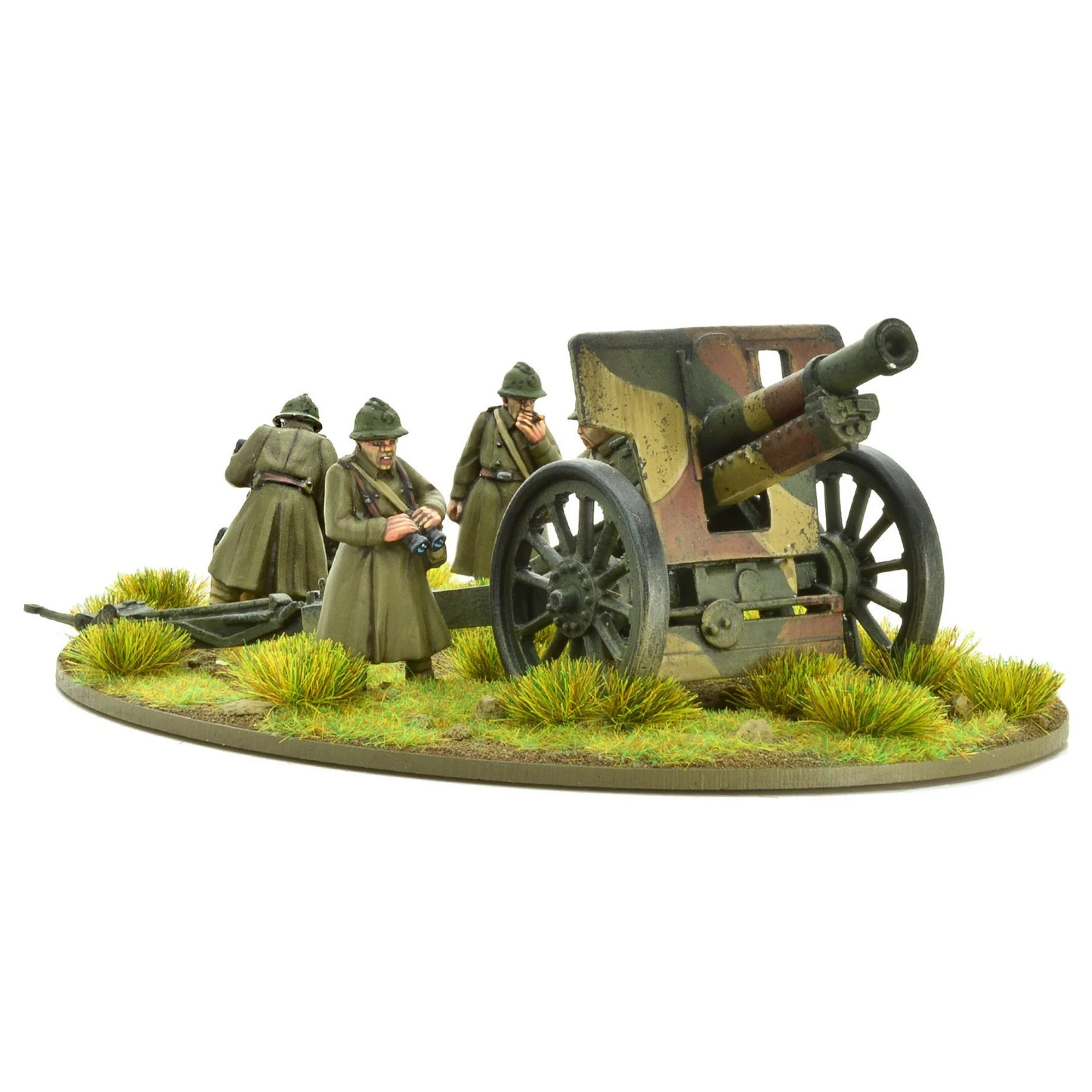 French Army 105mm Medium Howitzer – pudełko zestawu Warlord Games, haubica z obsługą na podstawce MDF, Bolt Action 28mm
