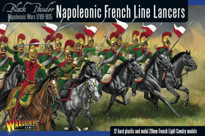 Pudełko zestawu Napoleonic French Line Lancers – Black Powder Napoleonic Wars 1789-1815, Warlord Games, 12 figurek lekkiej kawalerii 28mm
