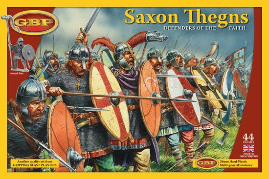 Plastic Saxon Thegns pudełko Gripping Beast GBP02 – 44 figurki plastikowe 28mm Swordpoint
