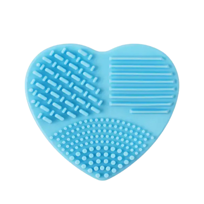 Soft Silicone Brush Cleaner – silikonowy czyścik do pędzli malarskich w kształcie serca, kolor niebieski, widok z góry
