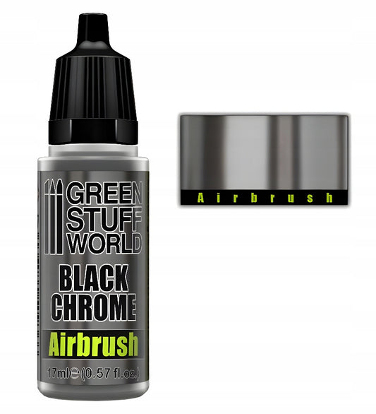Black Chrome Paint - Airbrush 17ml Green Stuff World - farba chromowa do figurek i miniatur - Green Stuff World