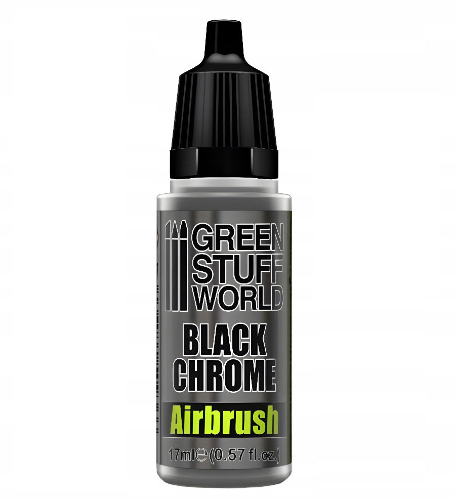 Black Chrome Paint - Airbrush 17ml Green Stuff World - farba chromowa do figurek i miniatur - Green Stuff World