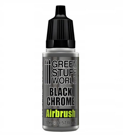 Black Chrome Paint - Airbrush 17ml Green Stuff World - farba chromowa do figurek i miniatur - Green Stuff World