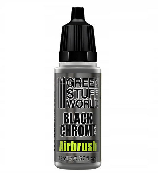 Black Chrome Paint - Airbrush 17ml Green Stuff World - farba chromowa do figurek i miniatur - Green Stuff World