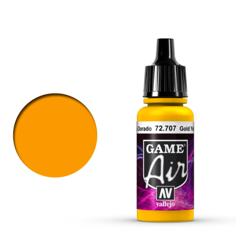 Vallejo Game Air Gold Yellow 72.707 - złocisto-żółta farba akrylowa 17ml do aerografu do malowania figurek i miniatur fantasy - Vallejo