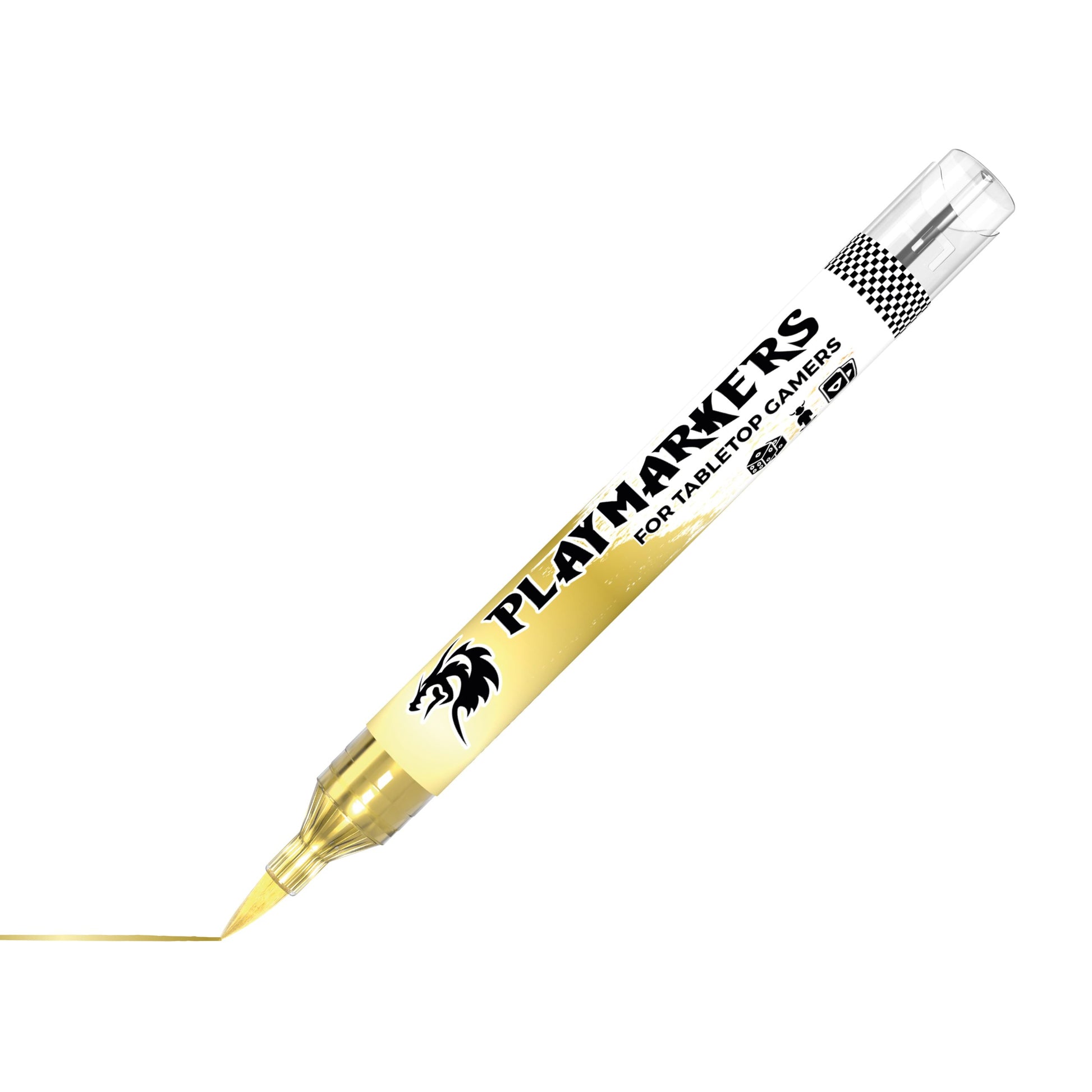 Gold AKM031 AK Interactive Playmarker marker ukośnie z końcówką pędzelkową - złoty metaliczny marker akrylowy do figurek Warhammer i gier tabletop - AK Interactive
