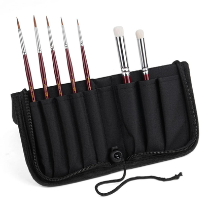 Golden Maple K-Series Miniature Paint Brush Set – zestaw 7 pędzli w czarnym etui: 5 pędzli Kolinsky Sable i 2 dry brushe z włosia koziego
