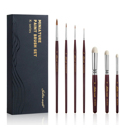 Golden Maple K-Series Miniature Paint Brush Set – zestaw 7 pędzli do malowania figurek w czarnym pudełku prezentacyjnym
