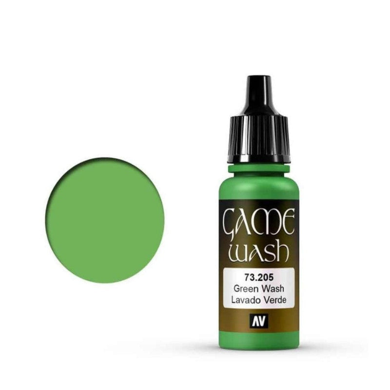 Vallejo Game Color Wash Green 73.205 - zielony wash akrylowy 17ml do cieniowania figurek i miniatur fantasy - Vallejo