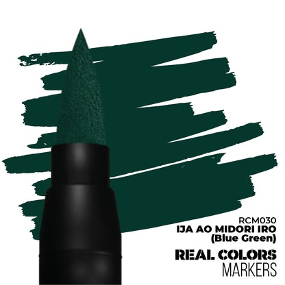 IJA Ao Midori Iro Blue Green RCM030 AK Interactive Real Colors Marker końcówka i próbka koloru - ciemnoniebiesko-zielony marker akrylowy do modeli IJA - AK Interactive
