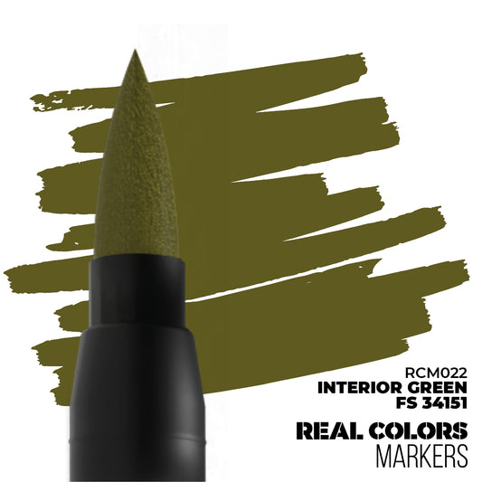 Interior Green FS 34151 RCM022 AK Interactive Real Colors Marker - oliwkowy zielony marker akrylowy do wnętrz amerykańskich pojazdów wojskowych - AK Interactive
