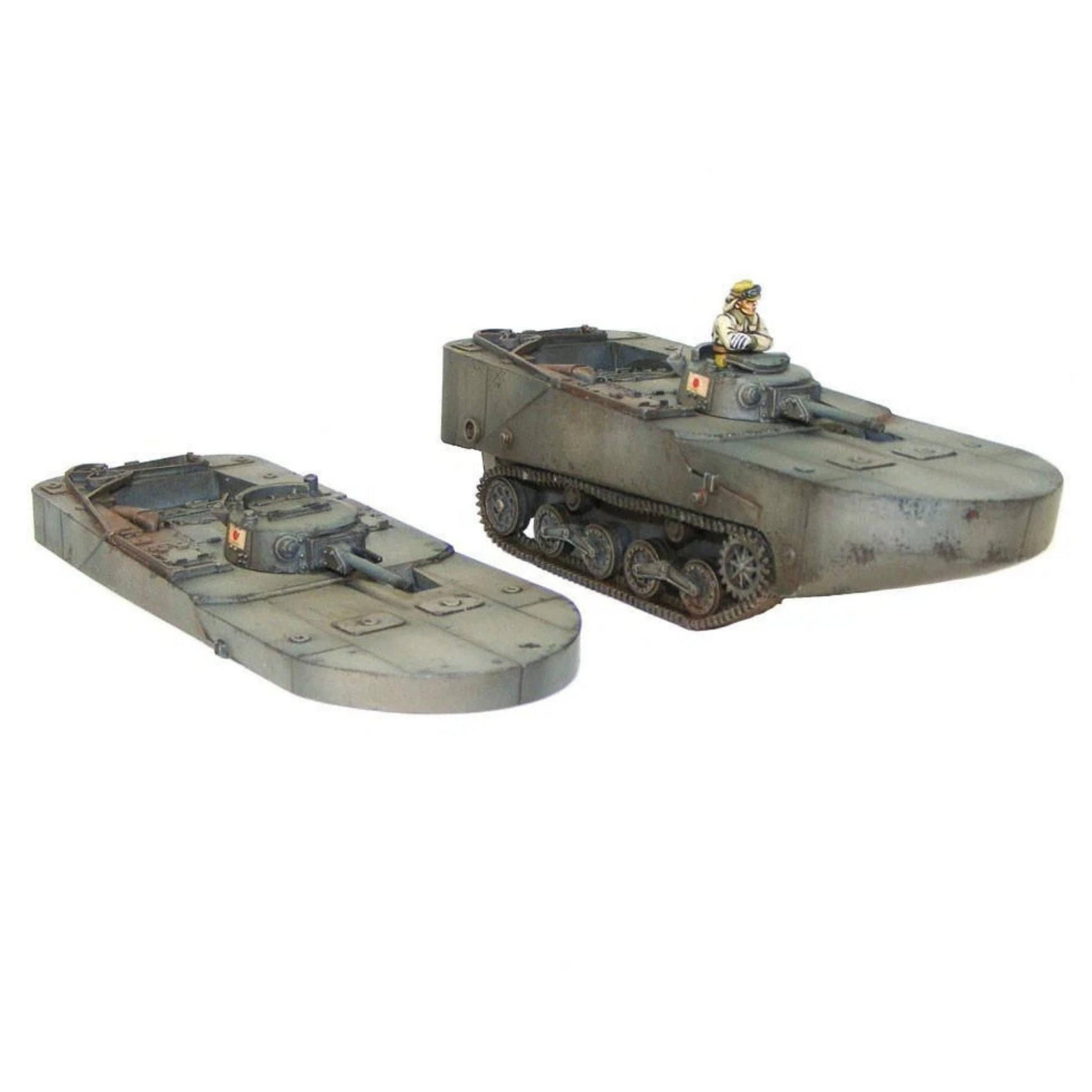 Japanese Type 2 Ka-Mi Amphibious Tank – pudełko zestawu Warlord Games, czołg amfibijny z pływakami i wersja waterline, Bolt Action 28mm
