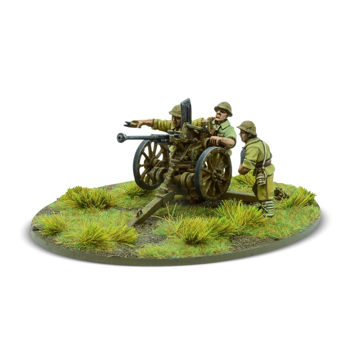 Japanese Type 98 20mm Gun – pudełko zestawu Warlord Games, działo przeciwlotnicze z obsługą na podstawce MDF, Bolt Action 28mm
