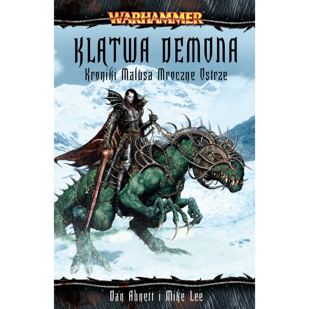 Klątwa Demona – okładka 3D powieści Warhammer, Dan Abnett i Mike Lee, Kroniki Malusa Mroczne Ostrze Tom I, miękka oprawa
