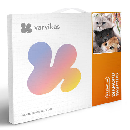 Pudełko zestawu mozaiki diamentowej 5D Trzy Kocięta 40×50 cm — LG299e Värvikas Premium