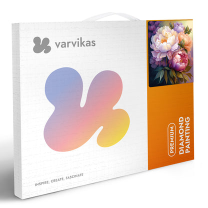 Kwitnące Piwonie LG334e - pudełko zestawu premium Diamond Painting - Värvikas
