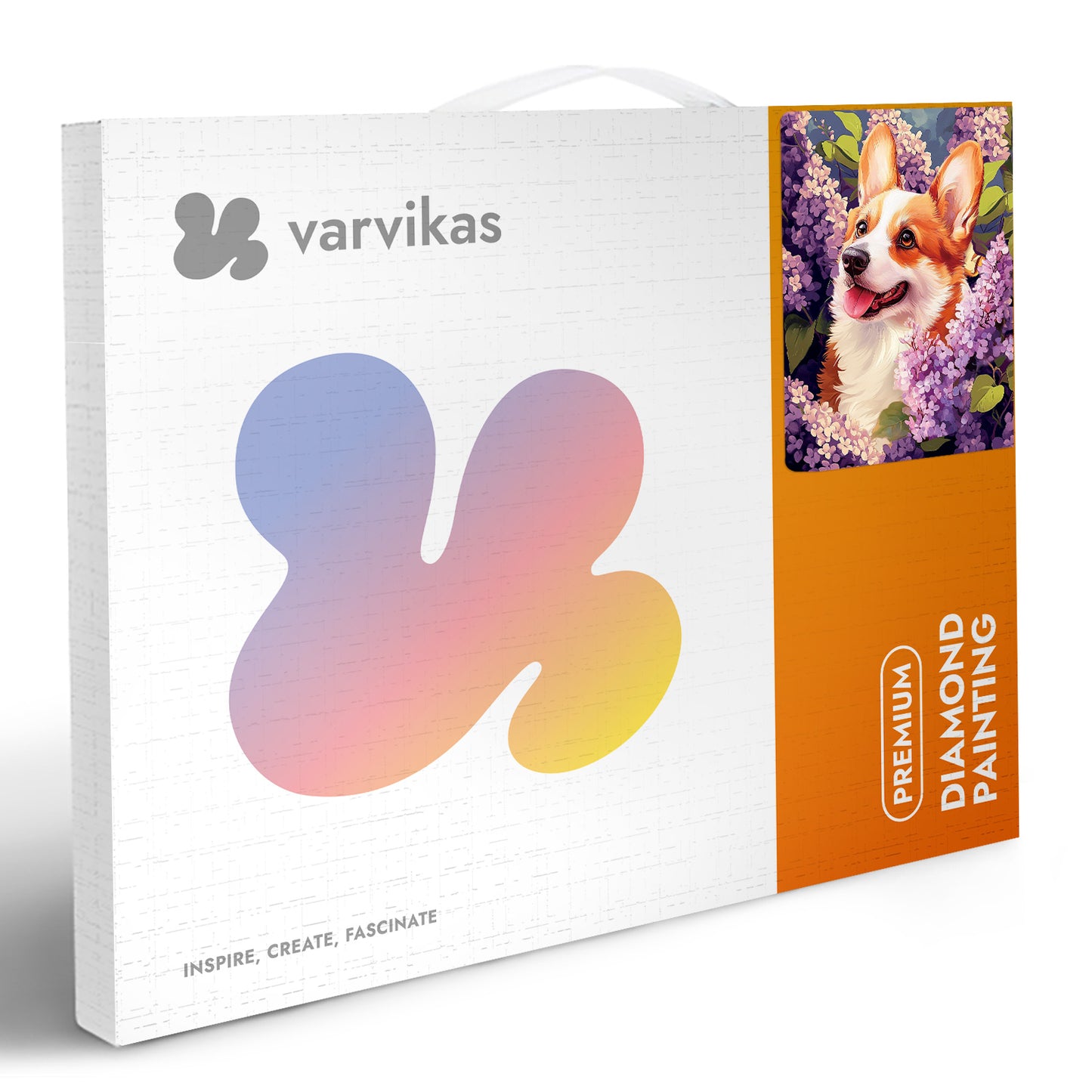 Mozaika diamentowa 5D Wiosenny Corgi Värvikas LG363e – pudełko zestawu premium diamond painting
