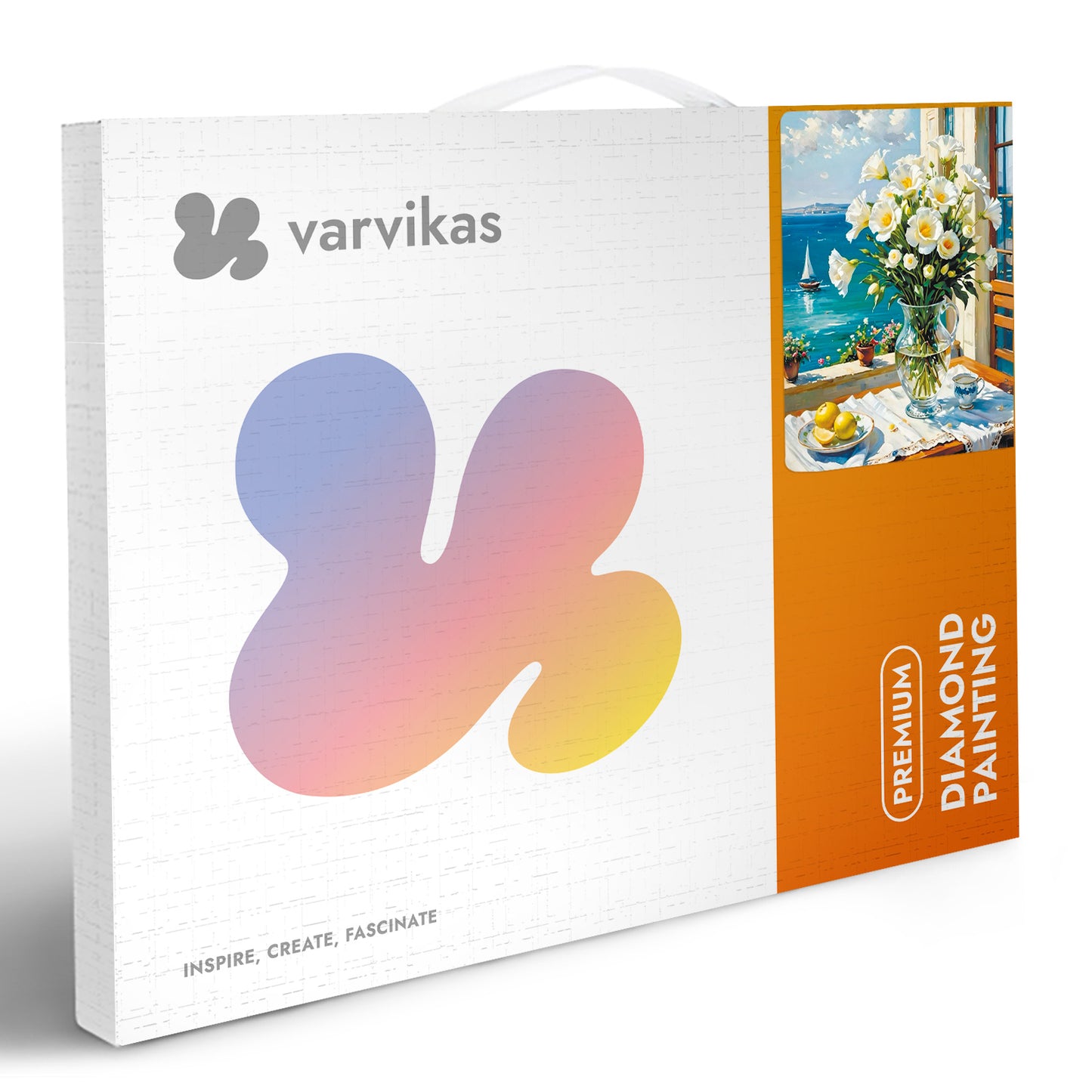Mozaika diamentowa 5D Okno nad Morzem Värvikas LG376e – pudełko zestawu premium diamond painting
