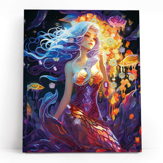 Mozaika diamentowa 5D Urocza Syrenka 40×50 cm Värvikas LGPS006e – ukończony obraz 
