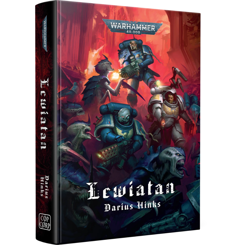 Lewiatan – Darius Hinks, Warhammer 40,000, oprawa zintegrowana z ciemnym grzbietem, widok książki z boku
