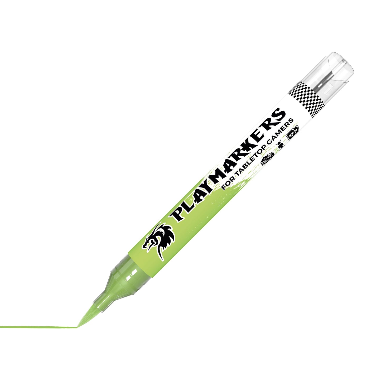 Light Green AKM012 AK Interactive Playmarker marker ukośnie z końcówką pędzelkową - jasnozielony marker akrylowy do figurek Warhammer i gier tabletop - AK Interactive
