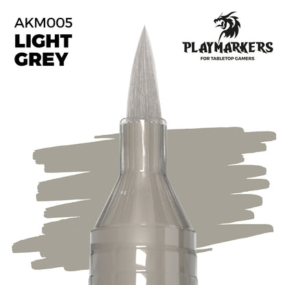 Light Grey AKM005 AK Interactive Playmarker końcówka pędzelkowa z próbką koloru - delikatny jasnoszary marker akrylowy do malowania figurek tabletop - AK Interactive
