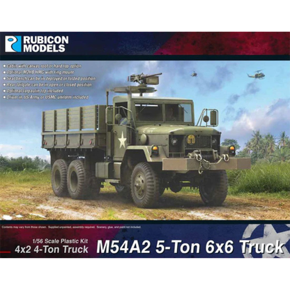 M54A2 5-Ton 6x6 Truck Rubicon Models – pudełko, model 28mm z HMG M2HB, 280133