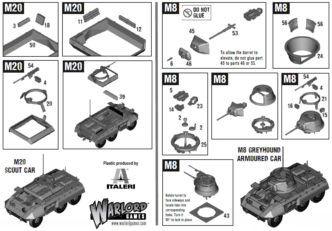 Warlord Games M8/M20 Greyhound Scout Car – instrukcja montażu pojazdu strona 2, Bolt Action
