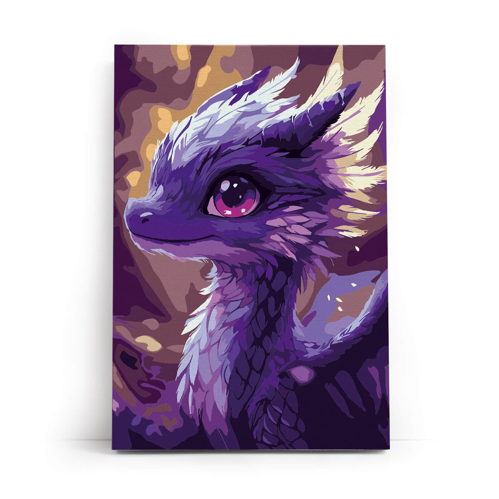 Indygo Dragon MC1159e - ukończony obraz akrylowy na płótnie 20x30 cm fioletowy smok fantasy - Värvikas
