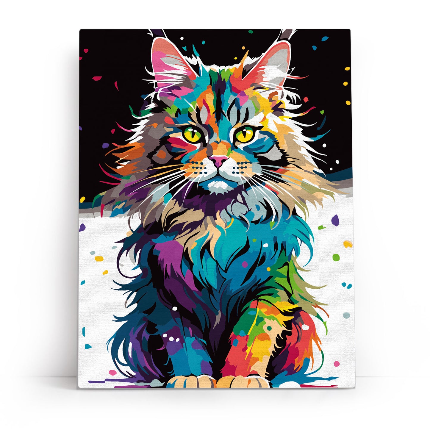 Jasny Maine Coon ME1169e - ukończony obraz akrylowy na płótnie 30x40 cm kolorowy Maine Coon pop-art - Värvikas
