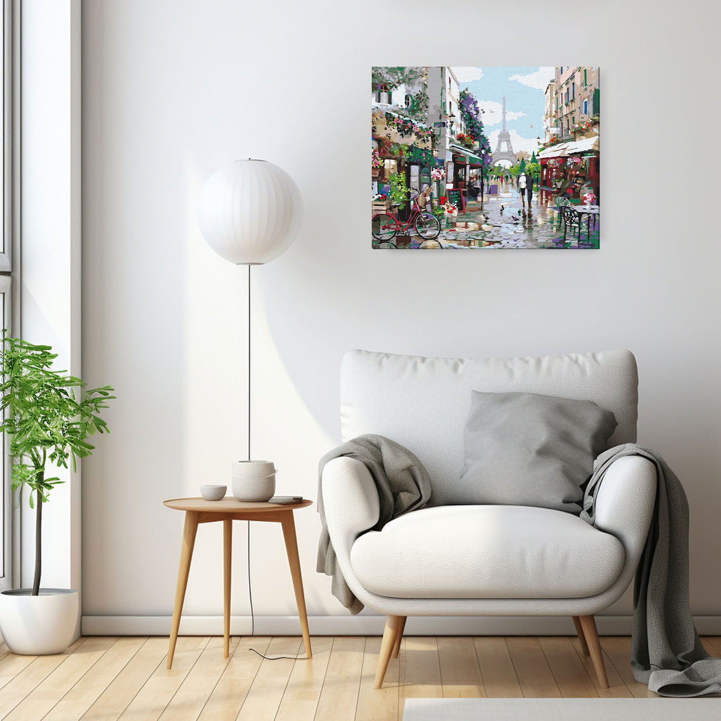 Paryż Wiosną MG2206e - obraz malowanie po numerach 40x50 cm powieszony na ścianie w salonie - Värvikas Premium
