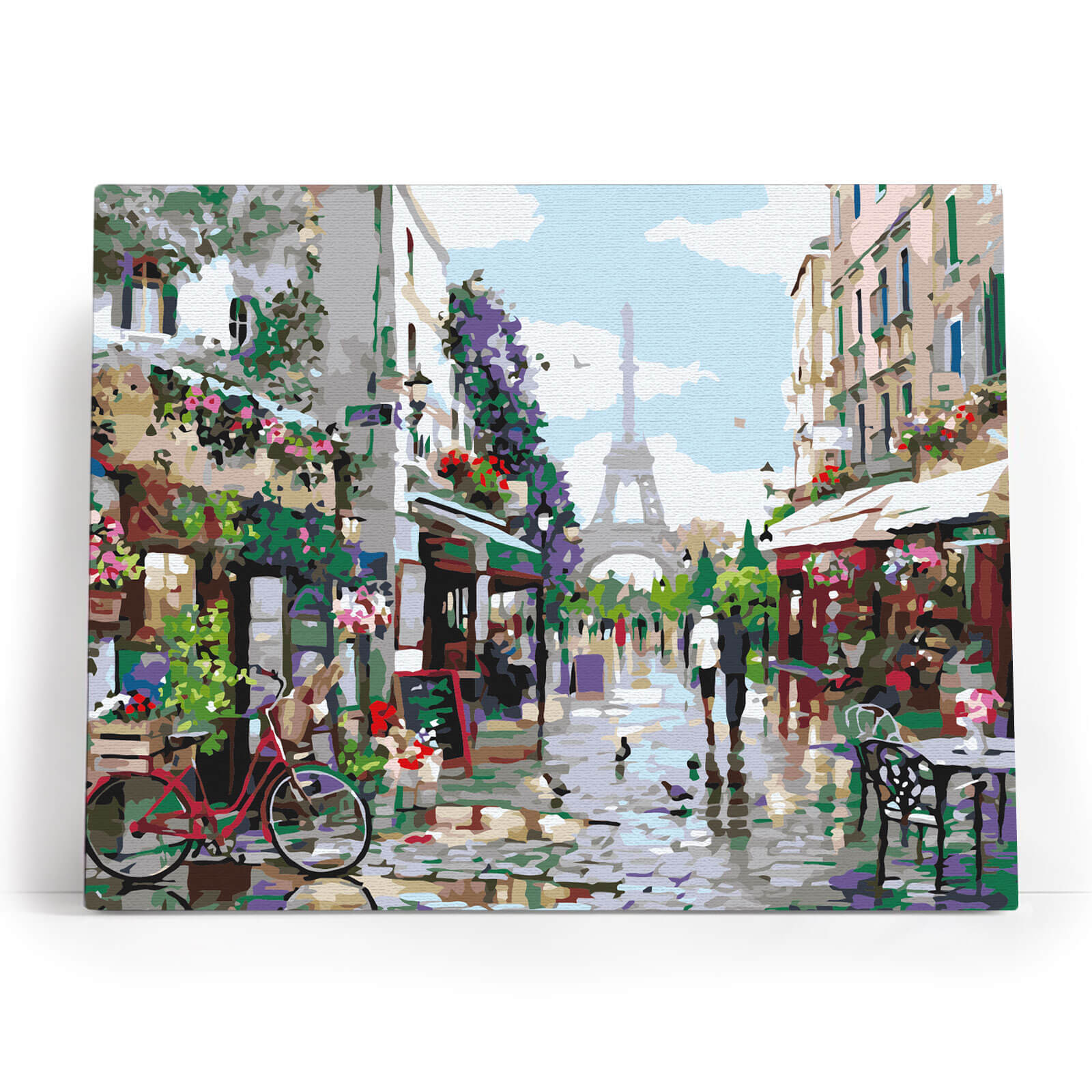 Paryż Wiosną MG2206e - ukończony obraz akrylowy na płótnie 40x50 cm paryska uliczka Wieża Eiffla - Värvikas
