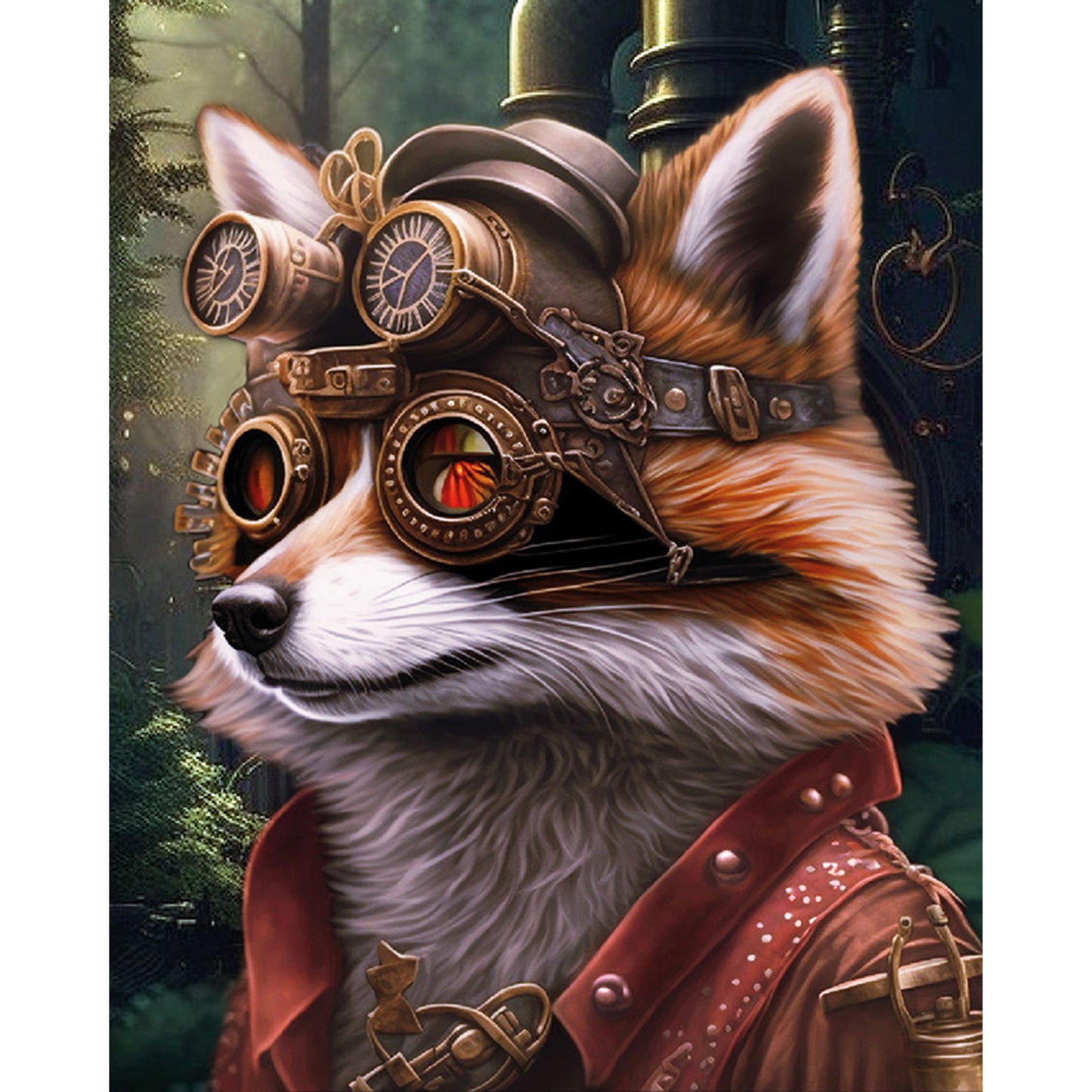 Steampunkowy Szop MG2469e - wzór referencyjny malowanie po numerach 40x50 cm portret steampunk goggle - Värvikas Premium