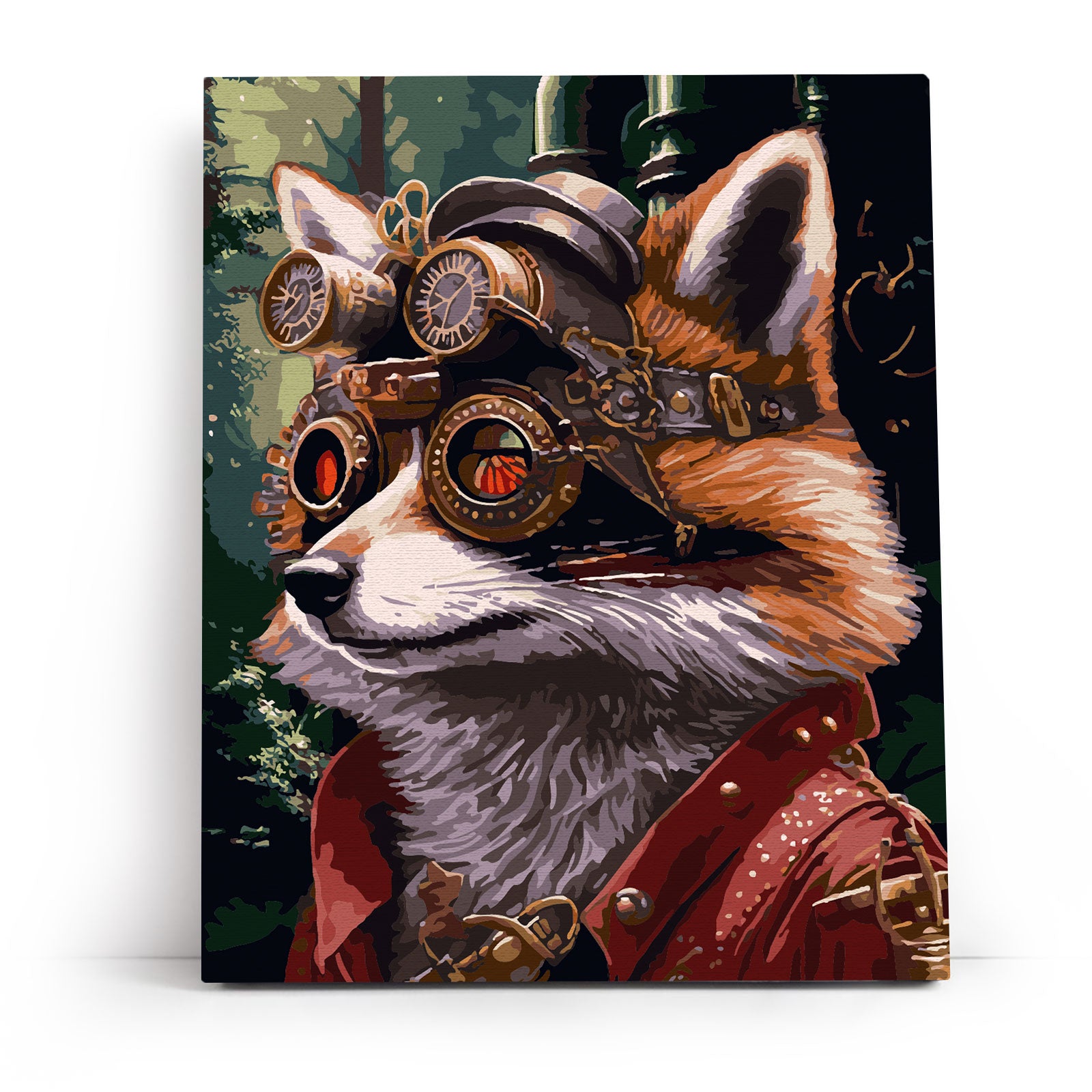 Steampunkowy Szop MG2469e - ukończony obraz akrylowy na płótnie 40x50 cm portret steampunk - Värvikas