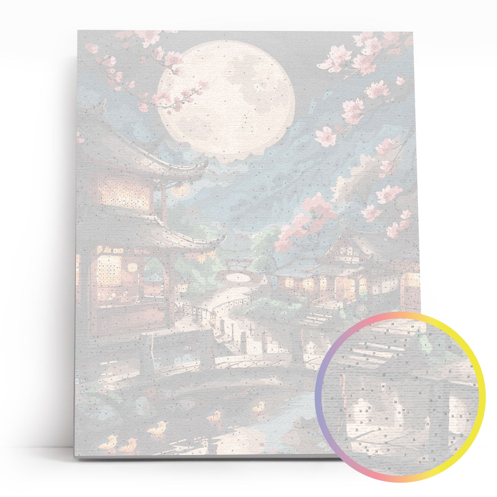 Dolina Orientalna MG2487e - płótno lniane z ponumerowanymi konturami zbliżenie - malowanie po numerach 40x50 cm Värvikas