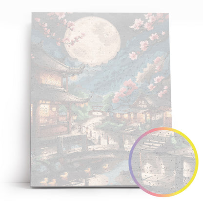 Dolina Orientalna MG2487e - płótno lniane z ponumerowanymi konturami zbliżenie - malowanie po numerach 40x50 cm Värvikas