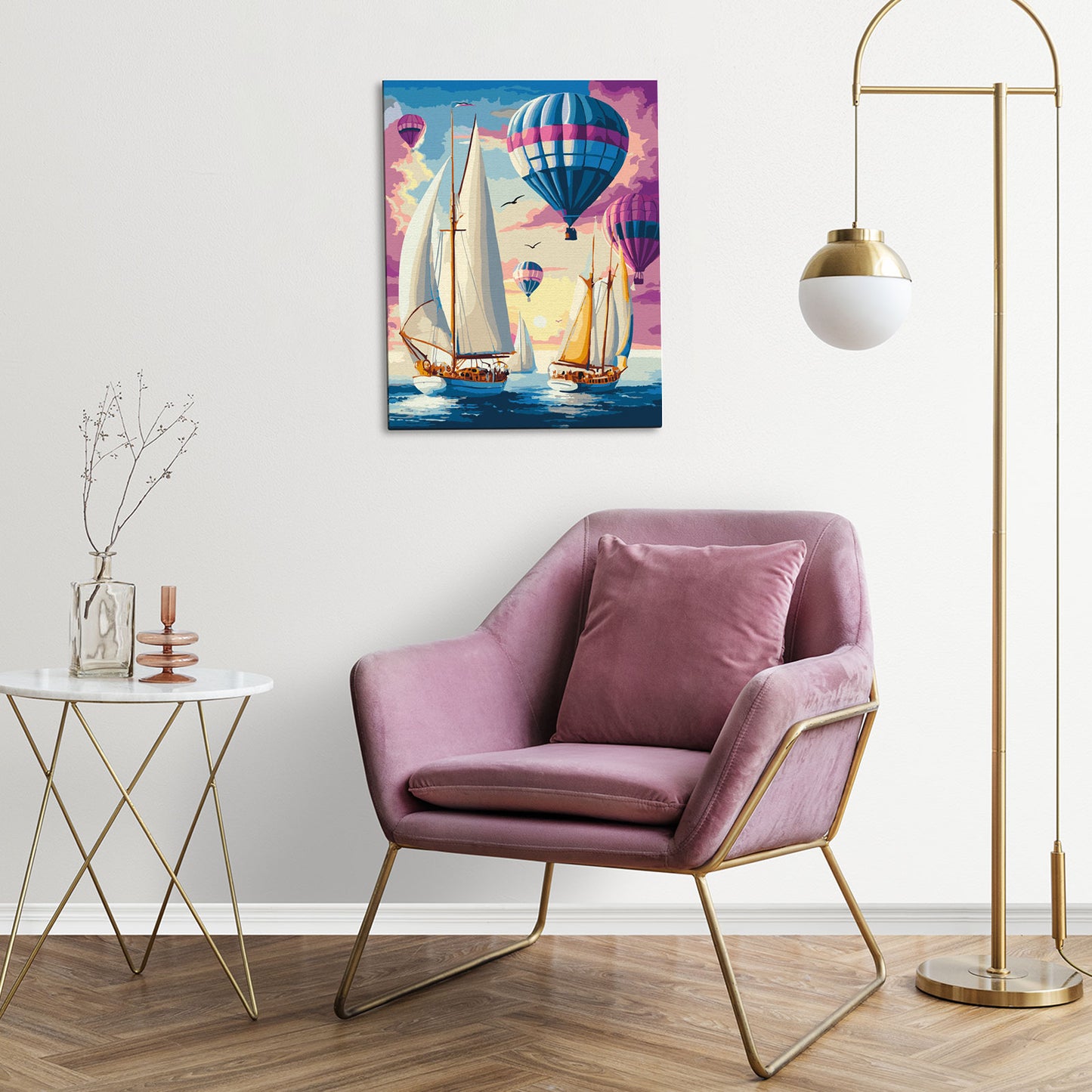 Podróżnicy Świtu MG2495e - obraz malowanie po numerach 40x50 cm powieszony na ścianie w salonie - Värvikas Premium
