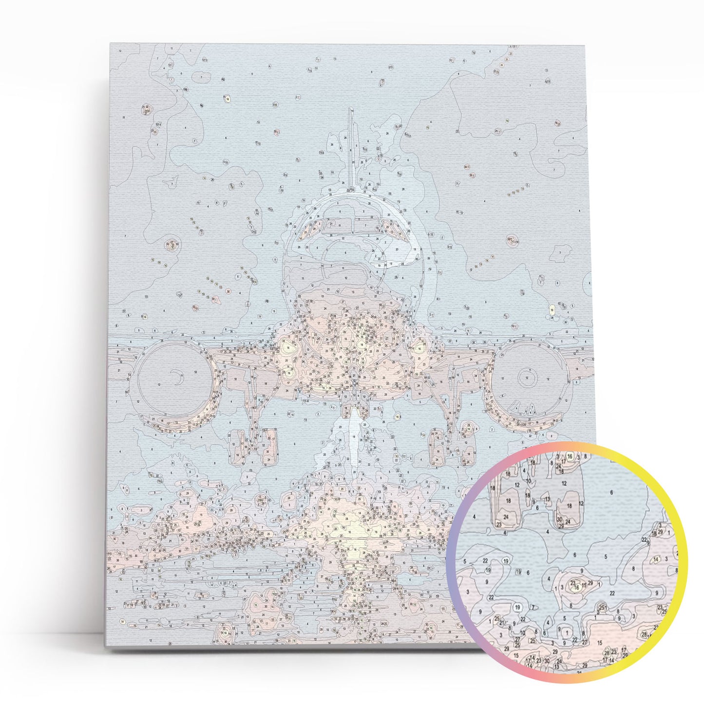 Lot w Niebo MG2513e - płótno lniane z ponumerowanymi konturami zbliżenie - malowanie po numerach 40x50 cm Värvikas
